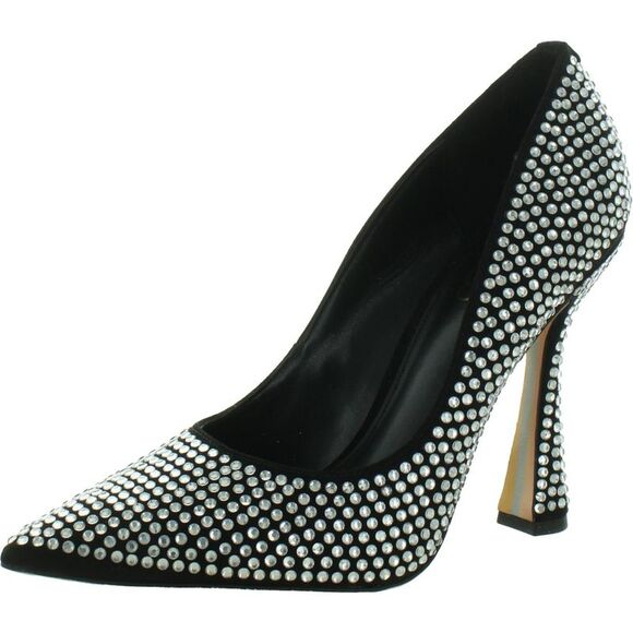Sam Edelman Shoes - Sam Edelman Womens Antonia Glitz Black Faux Suede Embellished Pumps Shoes Used